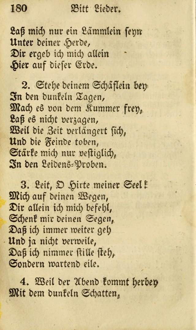 Die Gemeinschaftliche Liedersammlung: zum allgemeinen Gebrauch des wahren Gottesdienstes: mit einem inhalt sammt zwensachen register versehen (3 aufl.) page 180