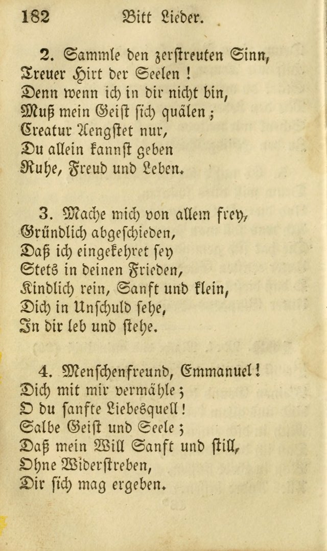 Die Gemeinschaftliche Liedersammlung: zum allgemeinen Gebrauch des wahren Gottesdienstes: mit einem inhalt sammt zwensachen register versehen (3 aufl.) page 182