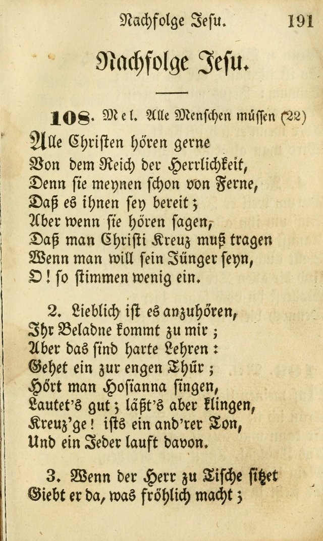 Die Gemeinschaftliche Liedersammlung: zum allgemeinen Gebrauch des wahren Gottesdienstes: mit einem inhalt sammt zwensachen register versehen (3 aufl.) page 191