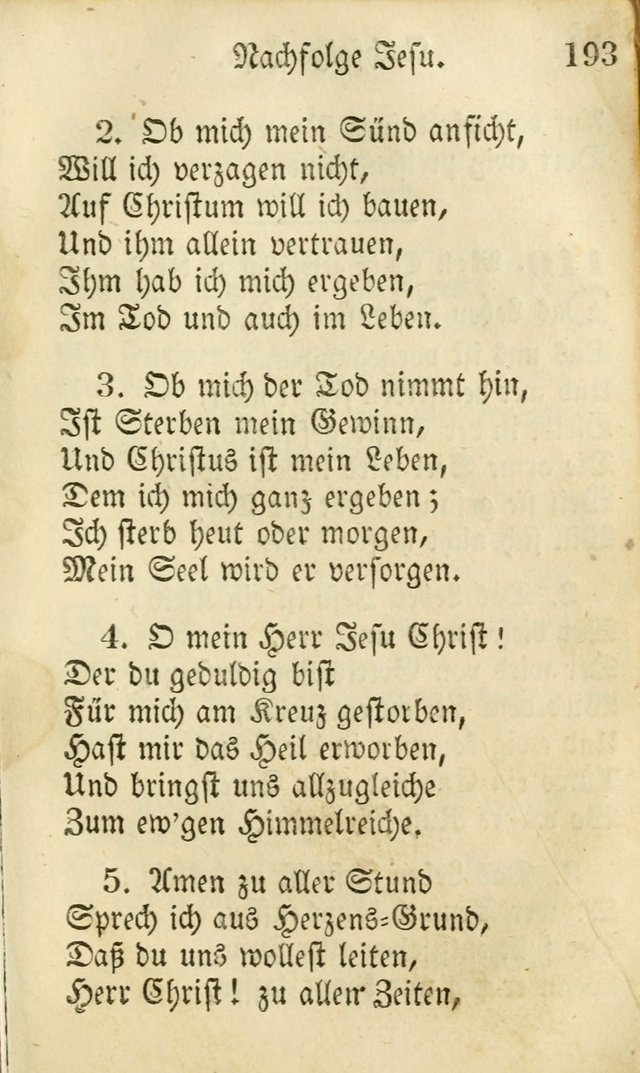 Die Gemeinschaftliche Liedersammlung: zum allgemeinen Gebrauch des wahren Gottesdienstes: mit einem inhalt sammt zwensachen register versehen (3 aufl.) page 193