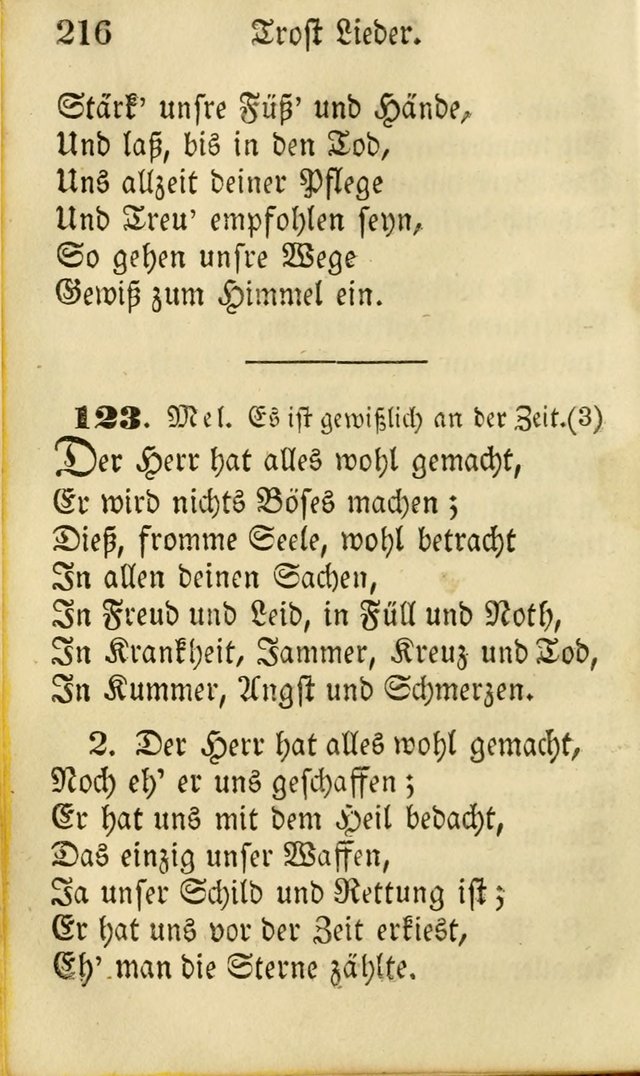 Die Gemeinschaftliche Liedersammlung: zum allgemeinen Gebrauch des wahren Gottesdienstes: mit einem inhalt sammt zwensachen register versehen (3 aufl.) page 216