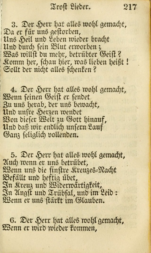 Die Gemeinschaftliche Liedersammlung: zum allgemeinen Gebrauch des wahren Gottesdienstes: mit einem inhalt sammt zwensachen register versehen (3 aufl.) page 217