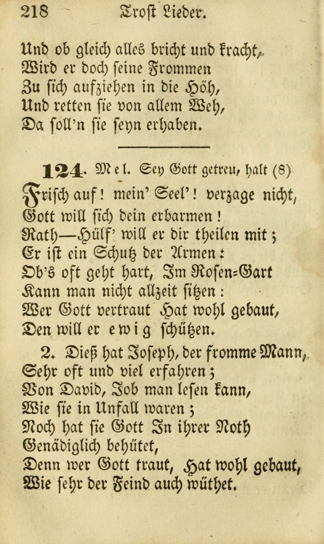 Die Gemeinschaftliche Liedersammlung: zum allgemeinen Gebrauch des wahren Gottesdienstes: mit einem inhalt sammt zwensachen register versehen (3 aufl.) page 218