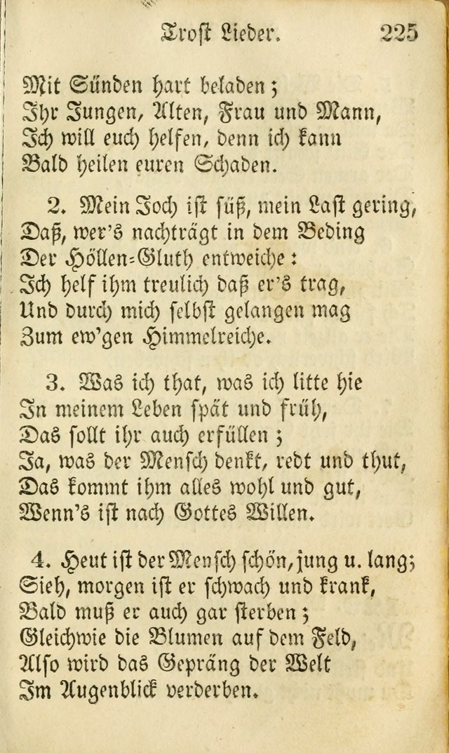 Die Gemeinschaftliche Liedersammlung: zum allgemeinen Gebrauch des wahren Gottesdienstes: mit einem inhalt sammt zwensachen register versehen (3 aufl.) page 225