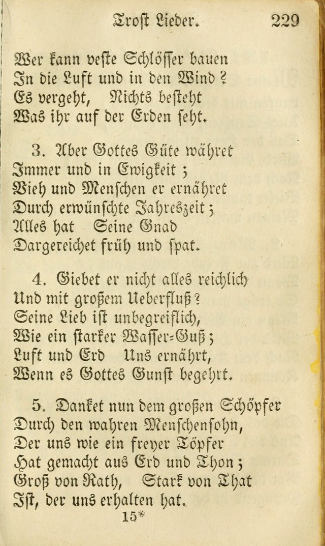 Die Gemeinschaftliche Liedersammlung: zum allgemeinen Gebrauch des wahren Gottesdienstes: mit einem inhalt sammt zwensachen register versehen (3 aufl.) page 229