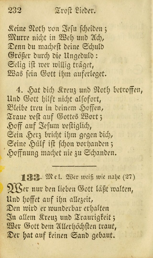 Die Gemeinschaftliche Liedersammlung: zum allgemeinen Gebrauch des wahren Gottesdienstes: mit einem inhalt sammt zwensachen register versehen (3 aufl.) page 232