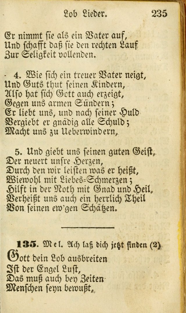 Die Gemeinschaftliche Liedersammlung: zum allgemeinen Gebrauch des wahren Gottesdienstes: mit einem inhalt sammt zwensachen register versehen (3 aufl.) page 235