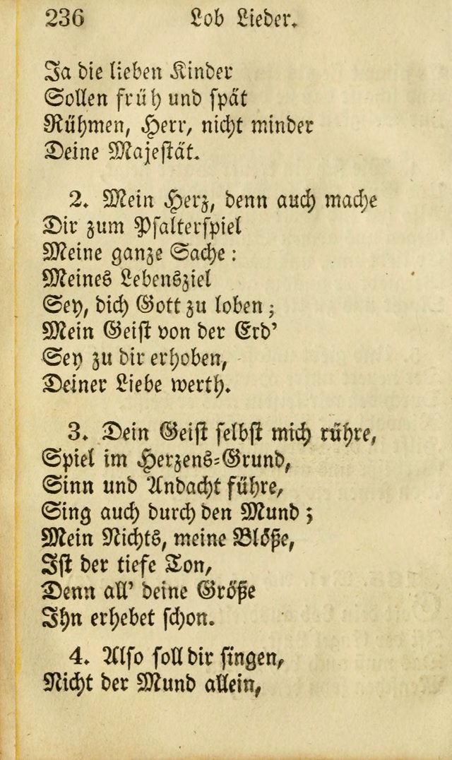 Die Gemeinschaftliche Liedersammlung: zum allgemeinen Gebrauch des wahren Gottesdienstes: mit einem inhalt sammt zwensachen register versehen (3 aufl.) page 236