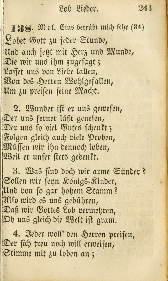 Die Gemeinschaftliche Liedersammlung: zum allgemeinen Gebrauch des wahren Gottesdienstes: mit einem inhalt sammt zwensachen register versehen (3 aufl.) page 241