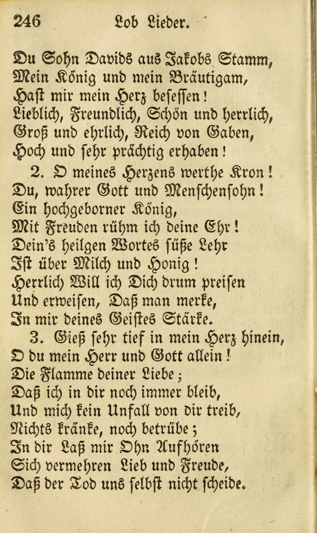 Die Gemeinschaftliche Liedersammlung: zum allgemeinen Gebrauch des wahren Gottesdienstes: mit einem inhalt sammt zwensachen register versehen (3 aufl.) page 246