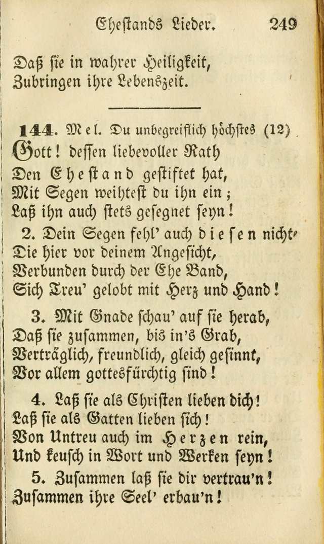 Die Gemeinschaftliche Liedersammlung: zum allgemeinen Gebrauch des wahren Gottesdienstes: mit einem inhalt sammt zwensachen register versehen (3 aufl.) page 249