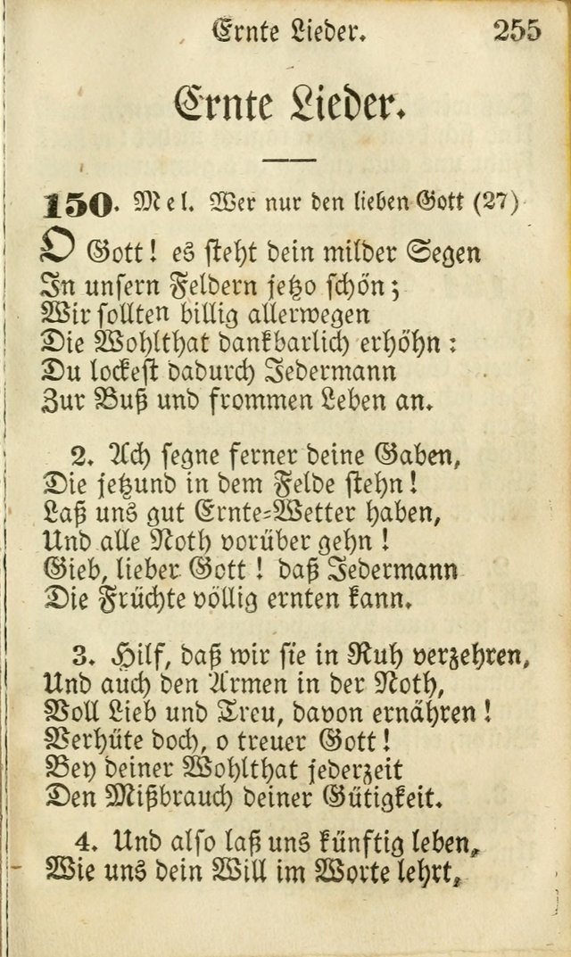 Die Gemeinschaftliche Liedersammlung: zum allgemeinen Gebrauch des wahren Gottesdienstes: mit einem inhalt sammt zwensachen register versehen (3 aufl.) page 255