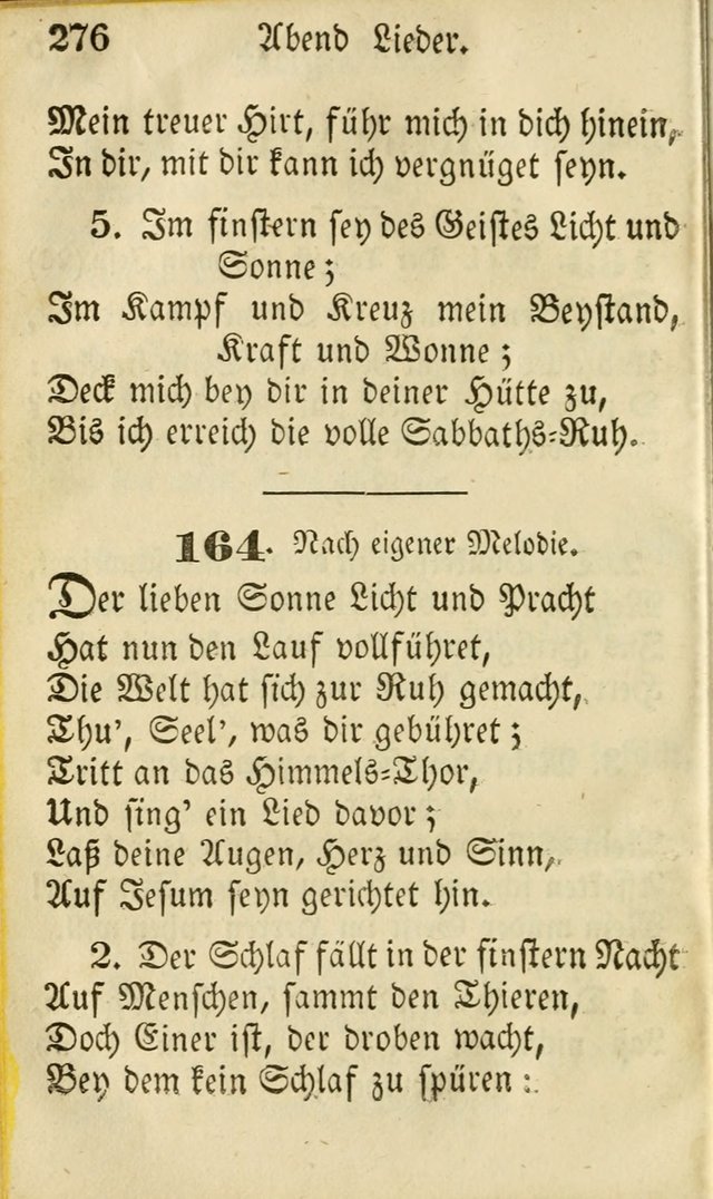 Die Gemeinschaftliche Liedersammlung: zum allgemeinen Gebrauch des wahren Gottesdienstes: mit einem inhalt sammt zwensachen register versehen (3 aufl.) page 276