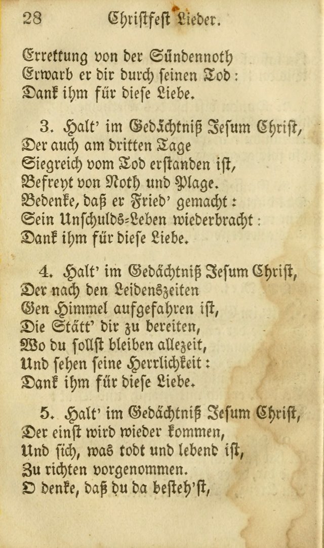 Die Gemeinschaftliche Liedersammlung: zum allgemeinen Gebrauch des wahren Gottesdienstes: mit einem inhalt sammt zwensachen register versehen (3 aufl.) page 28