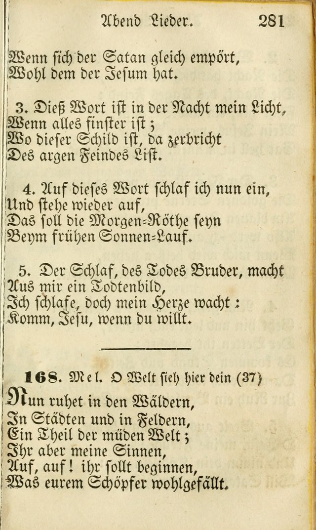 Die Gemeinschaftliche Liedersammlung: zum allgemeinen Gebrauch des wahren Gottesdienstes: mit einem inhalt sammt zwensachen register versehen (3 aufl.) page 281