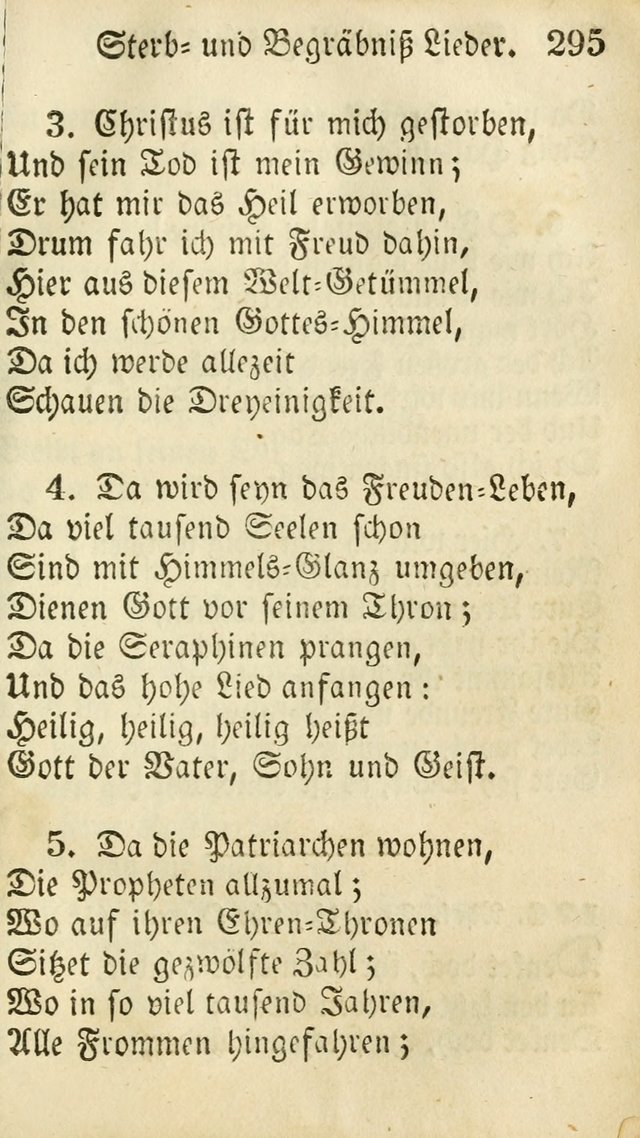 Die Gemeinschaftliche Liedersammlung: zum allgemeinen Gebrauch des wahren Gottesdienstes: mit einem inhalt sammt zwensachen register versehen (3 aufl.) page 295