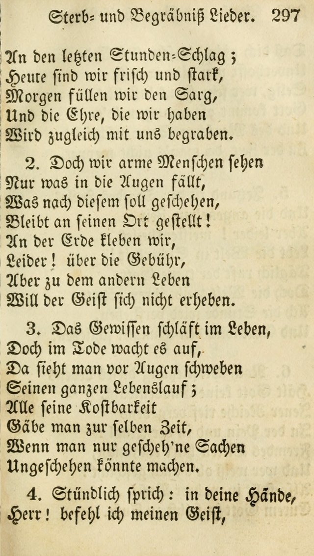 Die Gemeinschaftliche Liedersammlung: zum allgemeinen Gebrauch des wahren Gottesdienstes: mit einem inhalt sammt zwensachen register versehen (3 aufl.) page 297