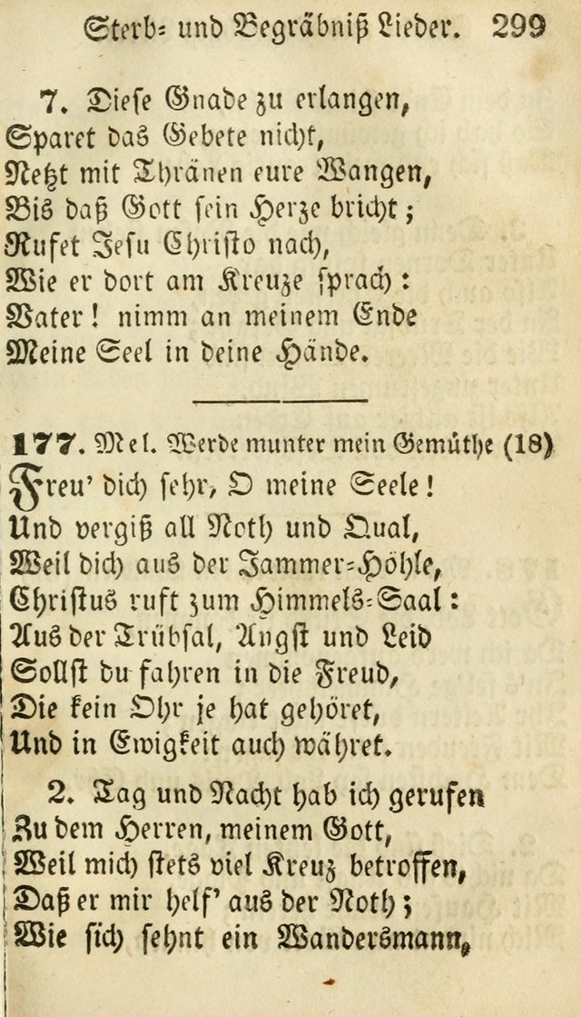 Die Gemeinschaftliche Liedersammlung: zum allgemeinen Gebrauch des wahren Gottesdienstes: mit einem inhalt sammt zwensachen register versehen (3 aufl.) page 299