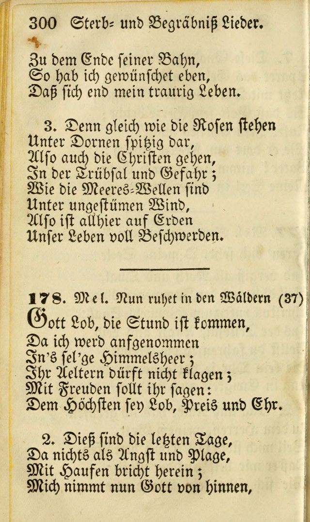 Die Gemeinschaftliche Liedersammlung: zum allgemeinen Gebrauch des wahren Gottesdienstes: mit einem inhalt sammt zwensachen register versehen (3 aufl.) page 300