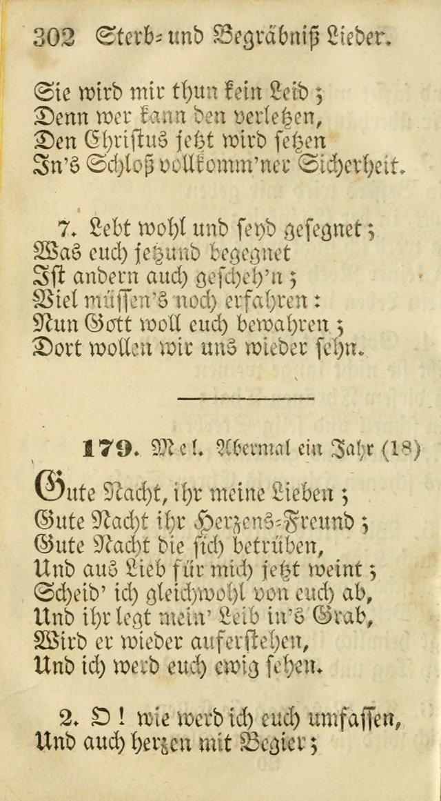 Die Gemeinschaftliche Liedersammlung: zum allgemeinen Gebrauch des wahren Gottesdienstes: mit einem inhalt sammt zwensachen register versehen (3 aufl.) page 302