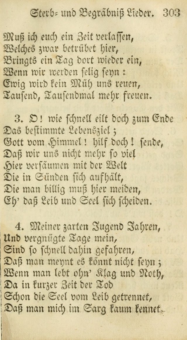 Die Gemeinschaftliche Liedersammlung: zum allgemeinen Gebrauch des wahren Gottesdienstes: mit einem inhalt sammt zwensachen register versehen (3 aufl.) page 303