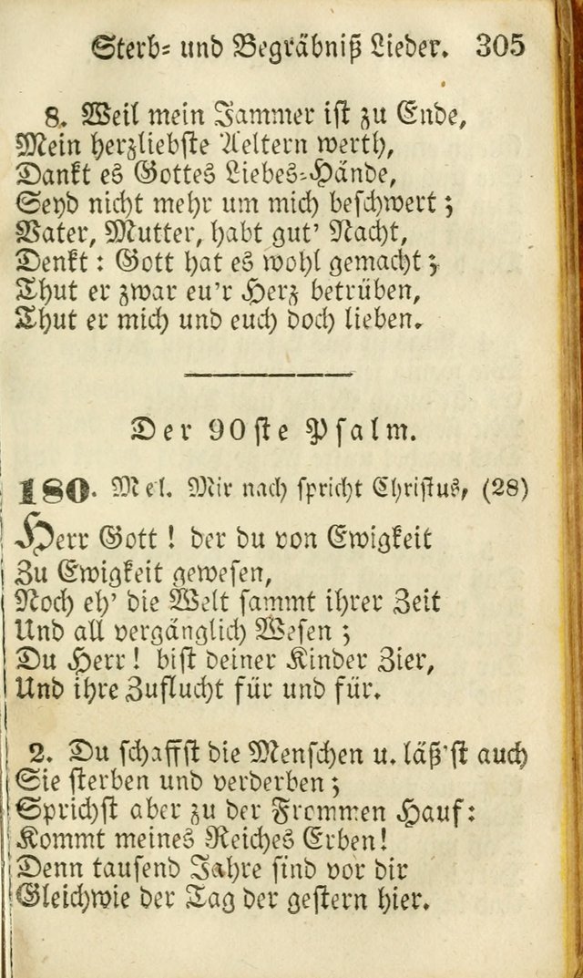 Die Gemeinschaftliche Liedersammlung: zum allgemeinen Gebrauch des wahren Gottesdienstes: mit einem inhalt sammt zwensachen register versehen (3 aufl.) page 305