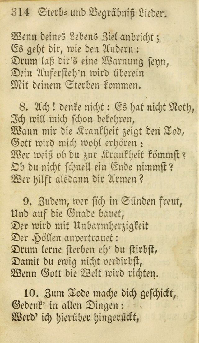 Die Gemeinschaftliche Liedersammlung: zum allgemeinen Gebrauch des wahren Gottesdienstes: mit einem inhalt sammt zwensachen register versehen (3 aufl.) page 316