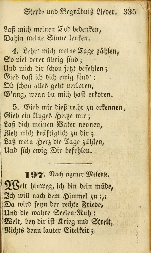 Die Gemeinschaftliche Liedersammlung: zum allgemeinen Gebrauch des wahren Gottesdienstes: mit einem inhalt sammt zwensachen register versehen (3 aufl.) page 337