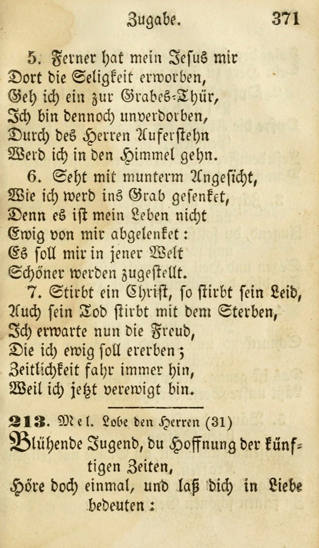 Die Gemeinschaftliche Liedersammlung: zum allgemeinen Gebrauch des wahren Gottesdienstes: mit einem inhalt sammt zwensachen register versehen (3 aufl.) page 373