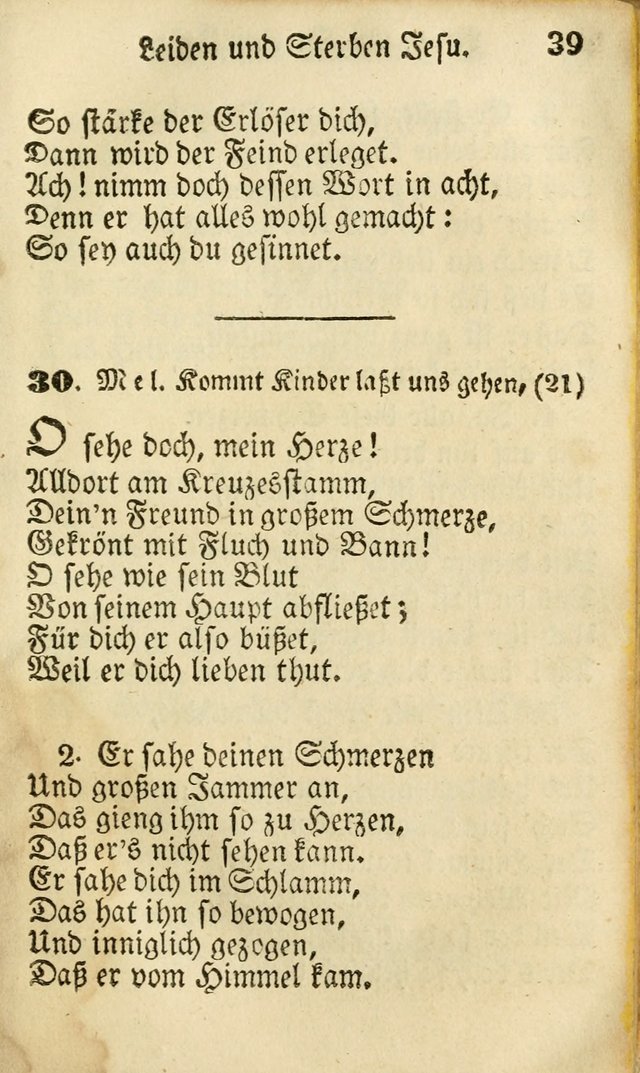 Die Gemeinschaftliche Liedersammlung: zum allgemeinen Gebrauch des wahren Gottesdienstes: mit einem inhalt sammt zwensachen register versehen (3 aufl.) page 39