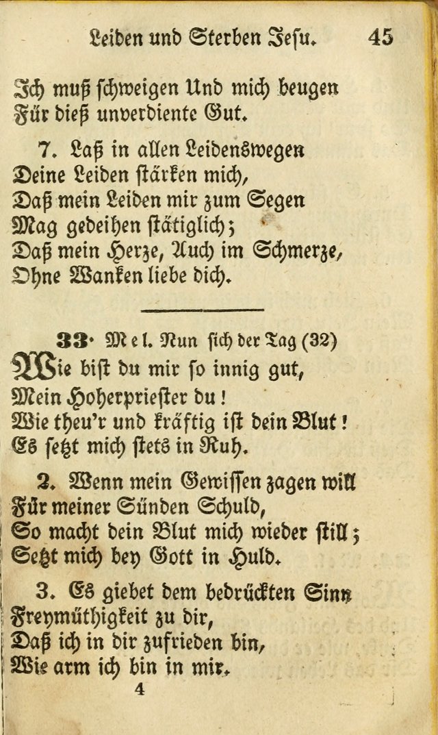 Die Gemeinschaftliche Liedersammlung: zum allgemeinen Gebrauch des wahren Gottesdienstes: mit einem inhalt sammt zwensachen register versehen (3 aufl.) page 45