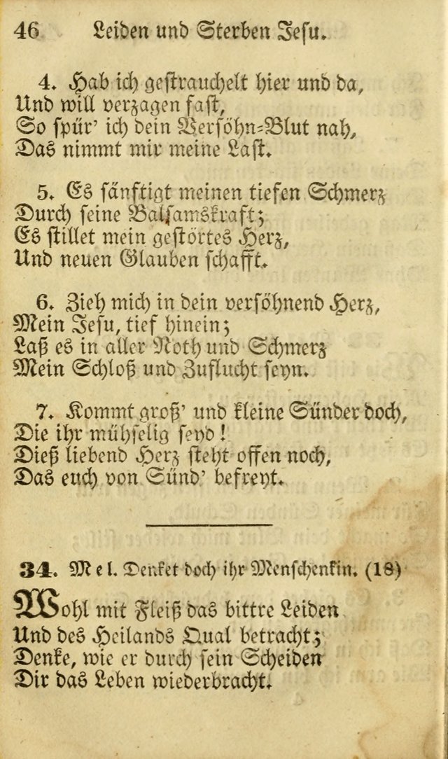 Die Gemeinschaftliche Liedersammlung: zum allgemeinen Gebrauch des wahren Gottesdienstes: mit einem inhalt sammt zwensachen register versehen (3 aufl.) page 46