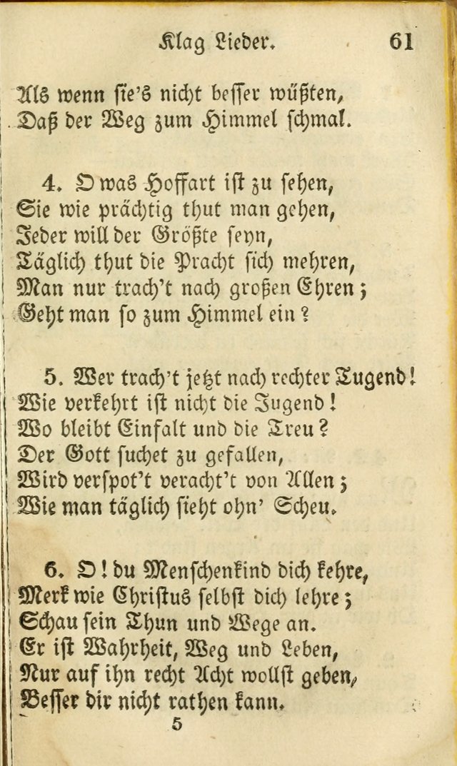 Die Gemeinschaftliche Liedersammlung: zum allgemeinen Gebrauch des wahren Gottesdienstes: mit einem inhalt sammt zwensachen register versehen (3 aufl.) page 61