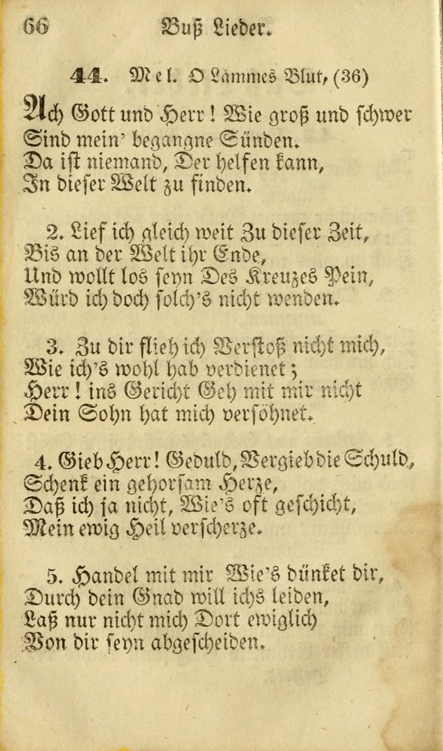 Die Gemeinschaftliche Liedersammlung: zum allgemeinen Gebrauch des wahren Gottesdienstes: mit einem inhalt sammt zwensachen register versehen (3 aufl.) page 66