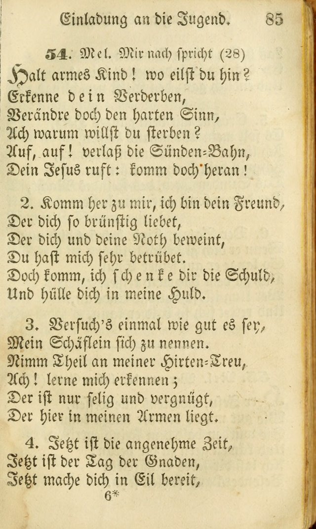 Die Gemeinschaftliche Liedersammlung: zum allgemeinen Gebrauch des wahren Gottesdienstes: mit einem inhalt sammt zwensachen register versehen (3 aufl.) page 85