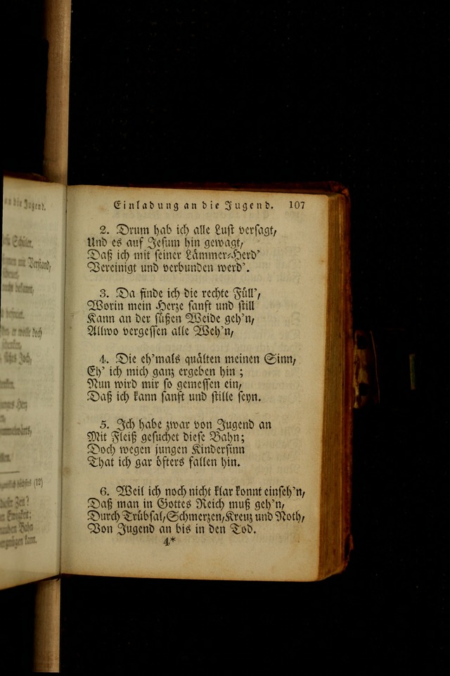 Die Gemeinschaftliche Liedersammlung: zum allgemeinen Gebrauch des wahren Gotrtesdienstes; mit einem inhalt sammt zweisachem Register versehen (4th Aufl) page 109