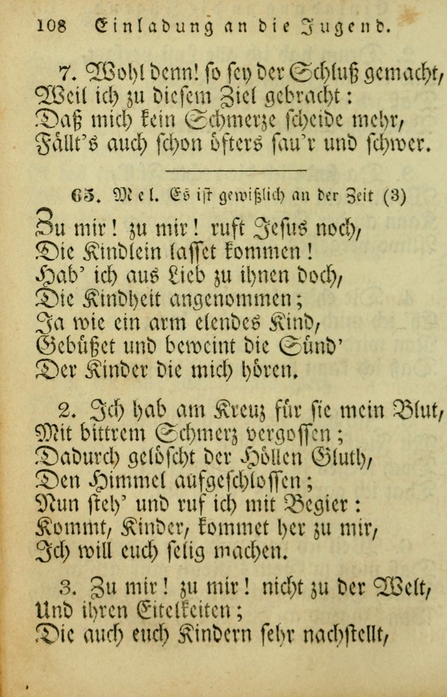 Die Gemeinschaftliche Liedersammlung: zum allgemeinen Gebrauch des wahren Gotrtesdienstes; mit einem inhalt sammt zweisachem Register versehen (4th Aufl) page 110