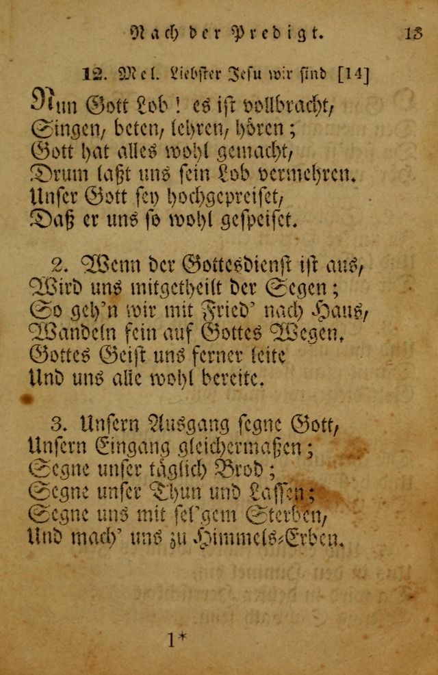 Die Gemeinschaftliche Liedersammlung: zum allgemeinen Gebrauch des wahren Gotrtesdienstes; mit einem inhalt sammt zweisachem Register versehen (4th Aufl) page 13