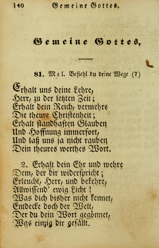 Die Gemeinschaftliche Liedersammlung: zum allgemeinen Gebrauch des wahren Gotrtesdienstes; mit einem inhalt sammt zweisachem Register versehen (4th Aufl) page 142