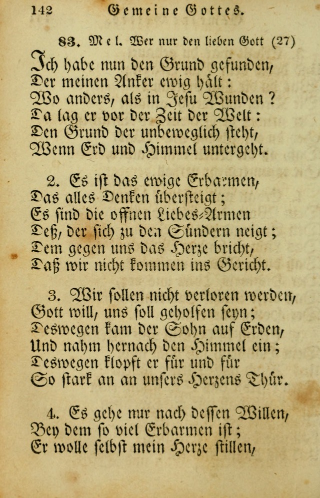 Die Gemeinschaftliche Liedersammlung: zum allgemeinen Gebrauch des wahren Gotrtesdienstes; mit einem inhalt sammt zweisachem Register versehen (4th Aufl) page 144