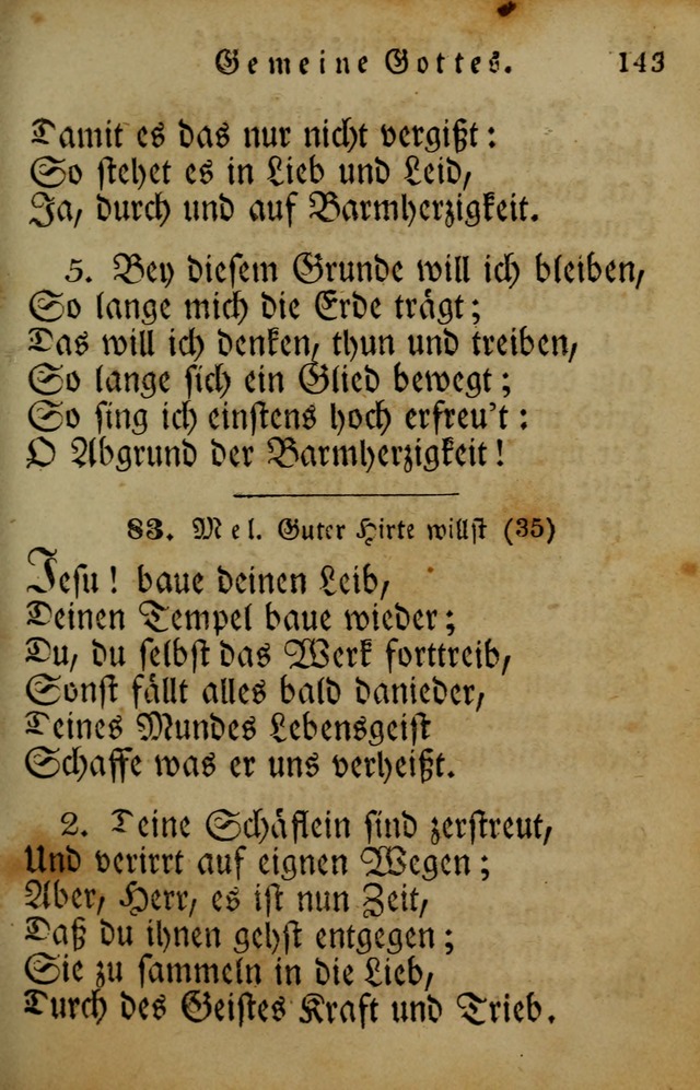 Die Gemeinschaftliche Liedersammlung: zum allgemeinen Gebrauch des wahren Gotrtesdienstes; mit einem inhalt sammt zweisachem Register versehen (4th Aufl) page 145