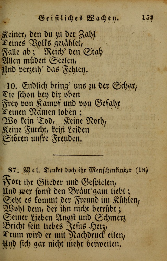 Die Gemeinschaftliche Liedersammlung: zum allgemeinen Gebrauch des wahren Gotrtesdienstes; mit einem inhalt sammt zweisachem Register versehen (4th Aufl) page 155