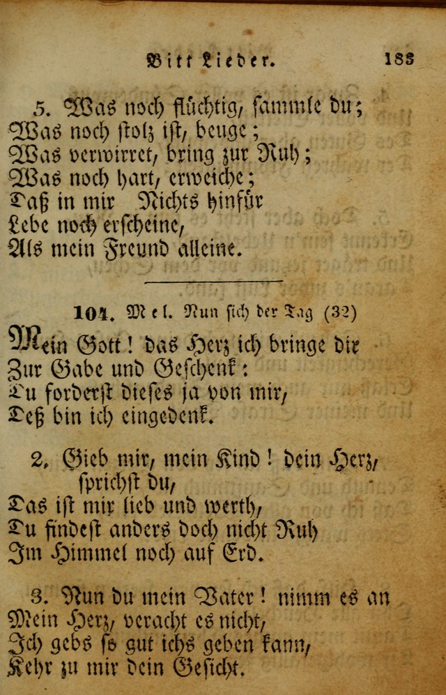 Die Gemeinschaftliche Liedersammlung: zum allgemeinen Gebrauch des wahren Gotrtesdienstes; mit einem inhalt sammt zweisachem Register versehen (4th Aufl) page 187