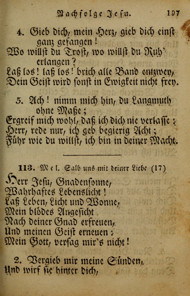 Die Gemeinschaftliche Liedersammlung: zum allgemeinen Gebrauch des wahren Gotrtesdienstes; mit einem inhalt sammt zweisachem Register versehen (4th Aufl) page 201