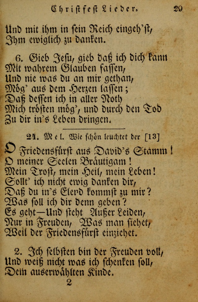 Die Gemeinschaftliche Liedersammlung: zum allgemeinen Gebrauch des wahren Gotrtesdienstes; mit einem inhalt sammt zweisachem Register versehen (4th Aufl) page 29