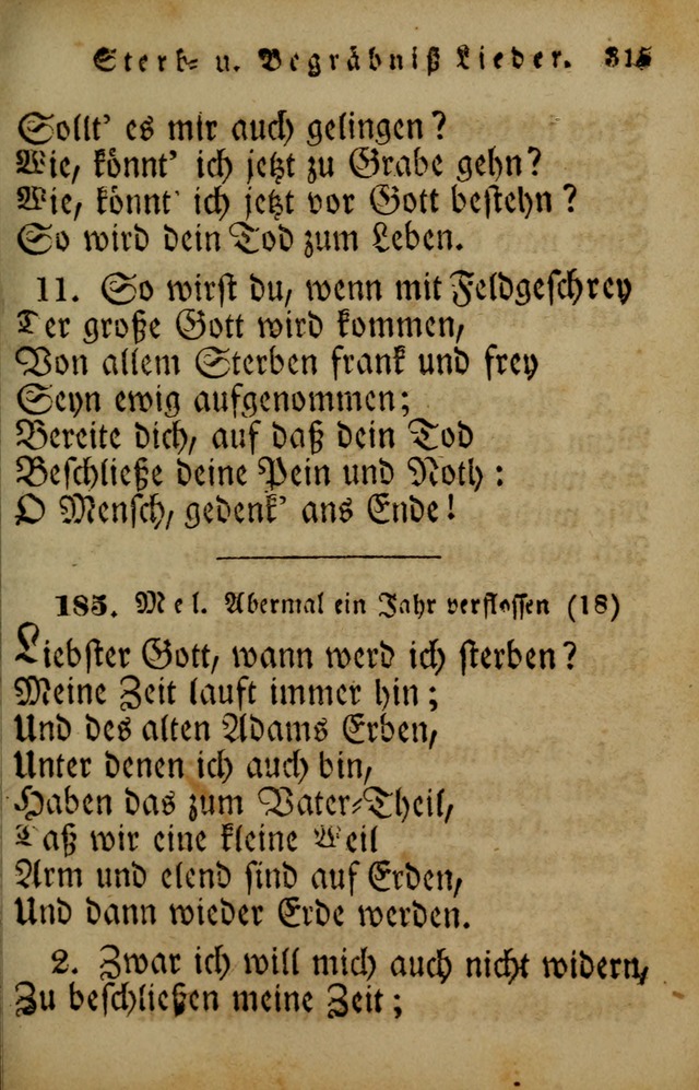 Die Gemeinschaftliche Liedersammlung: zum allgemeinen Gebrauch des wahren Gotrtesdienstes; mit einem inhalt sammt zweisachem Register versehen (4th Aufl) page 323