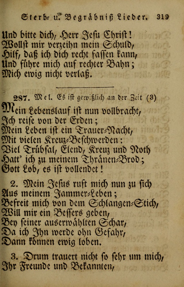 Die Gemeinschaftliche Liedersammlung: zum allgemeinen Gebrauch des wahren Gotrtesdienstes; mit einem inhalt sammt zweisachem Register versehen (4th Aufl) page 327