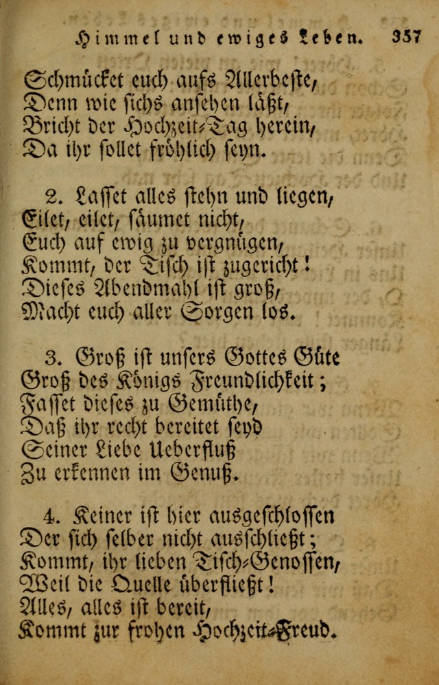 Die Gemeinschaftliche Liedersammlung: zum allgemeinen Gebrauch des wahren Gotrtesdienstes; mit einem inhalt sammt zweisachem Register versehen (4th Aufl) page 367