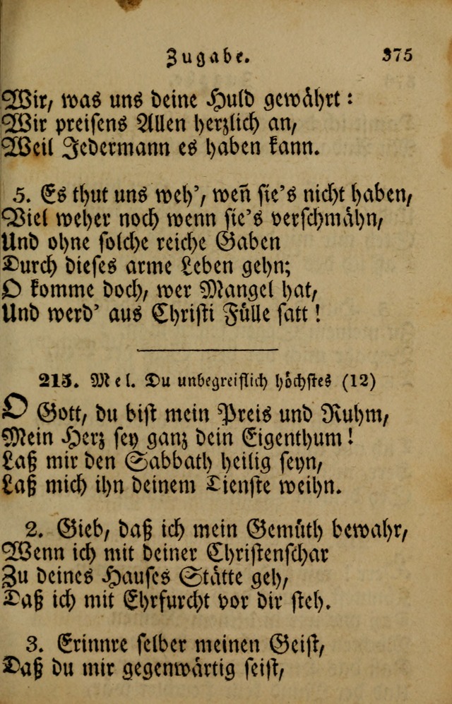 Die Gemeinschaftliche Liedersammlung: zum allgemeinen Gebrauch des wahren Gotrtesdienstes; mit einem inhalt sammt zweisachem Register versehen (4th Aufl) page 385