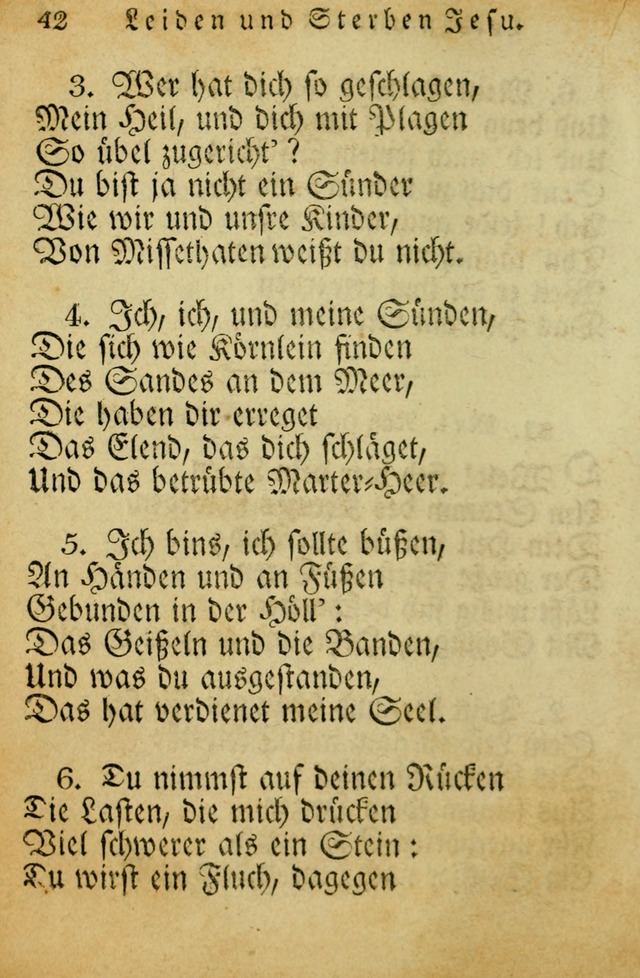 Die Gemeinschaftliche Liedersammlung: zum allgemeinen Gebrauch des wahren Gotrtesdienstes; mit einem inhalt sammt zweisachem Register versehen (4th Aufl) page 42